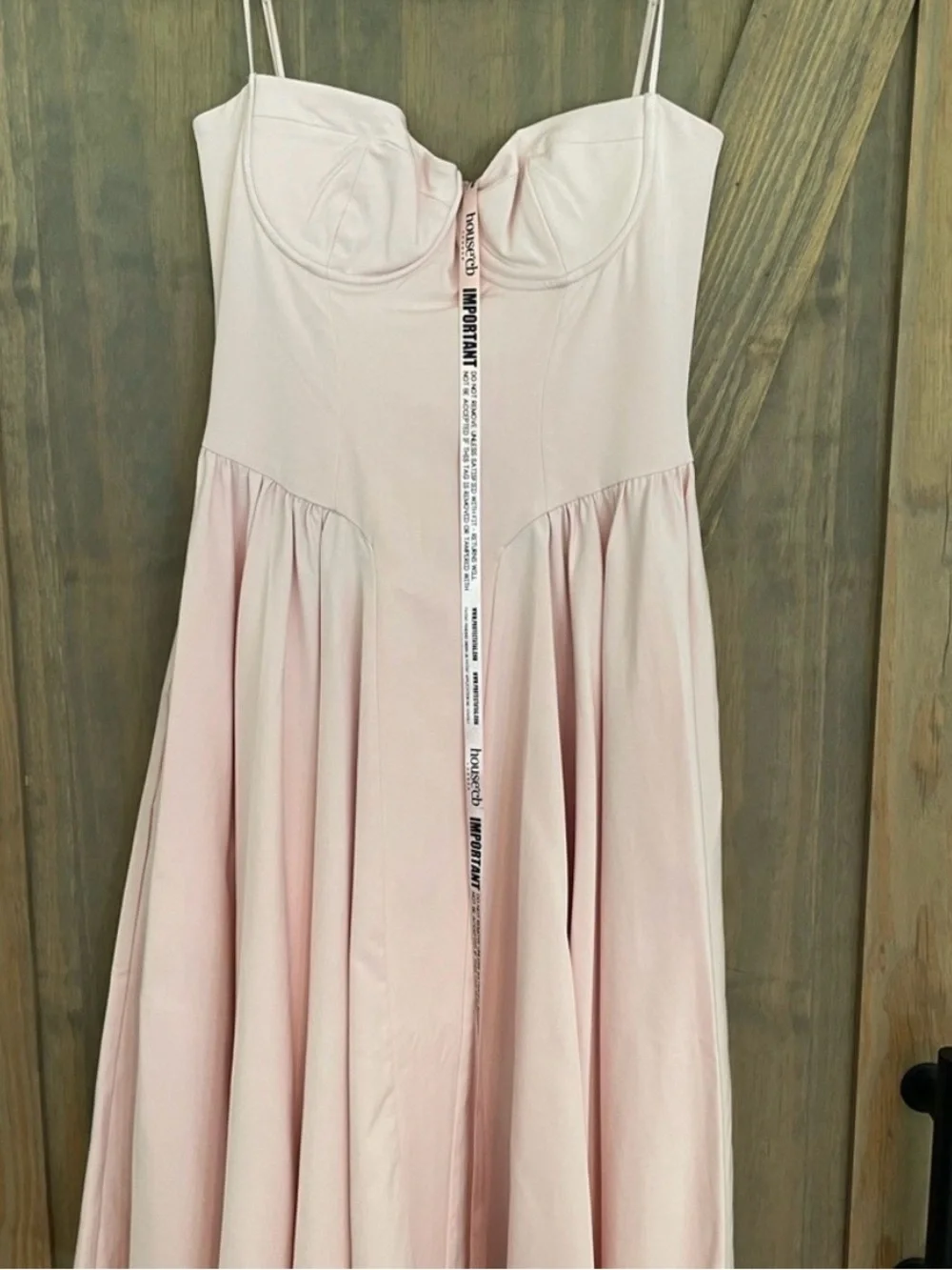House of CB Strapless Blush Pink Corseted Dress